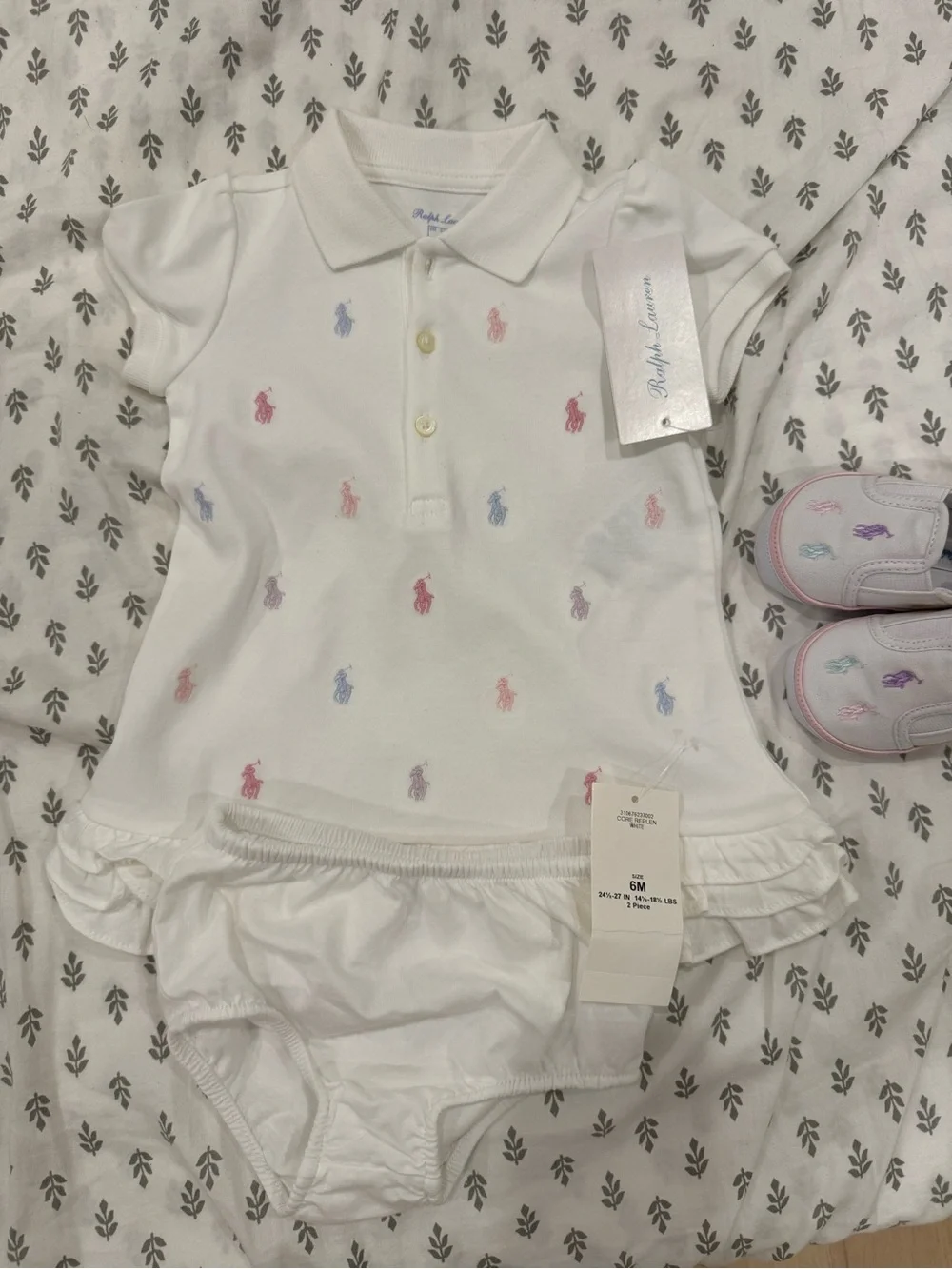 Ralph Lauren White Polo Dress with matching shoes
